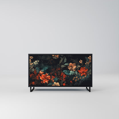 Credenza a 2 ante IMAGINARY BLOSSOM in finitura nera