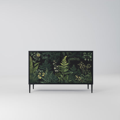 Credenza a 2 ante FERN FLOWERS in finitura nera