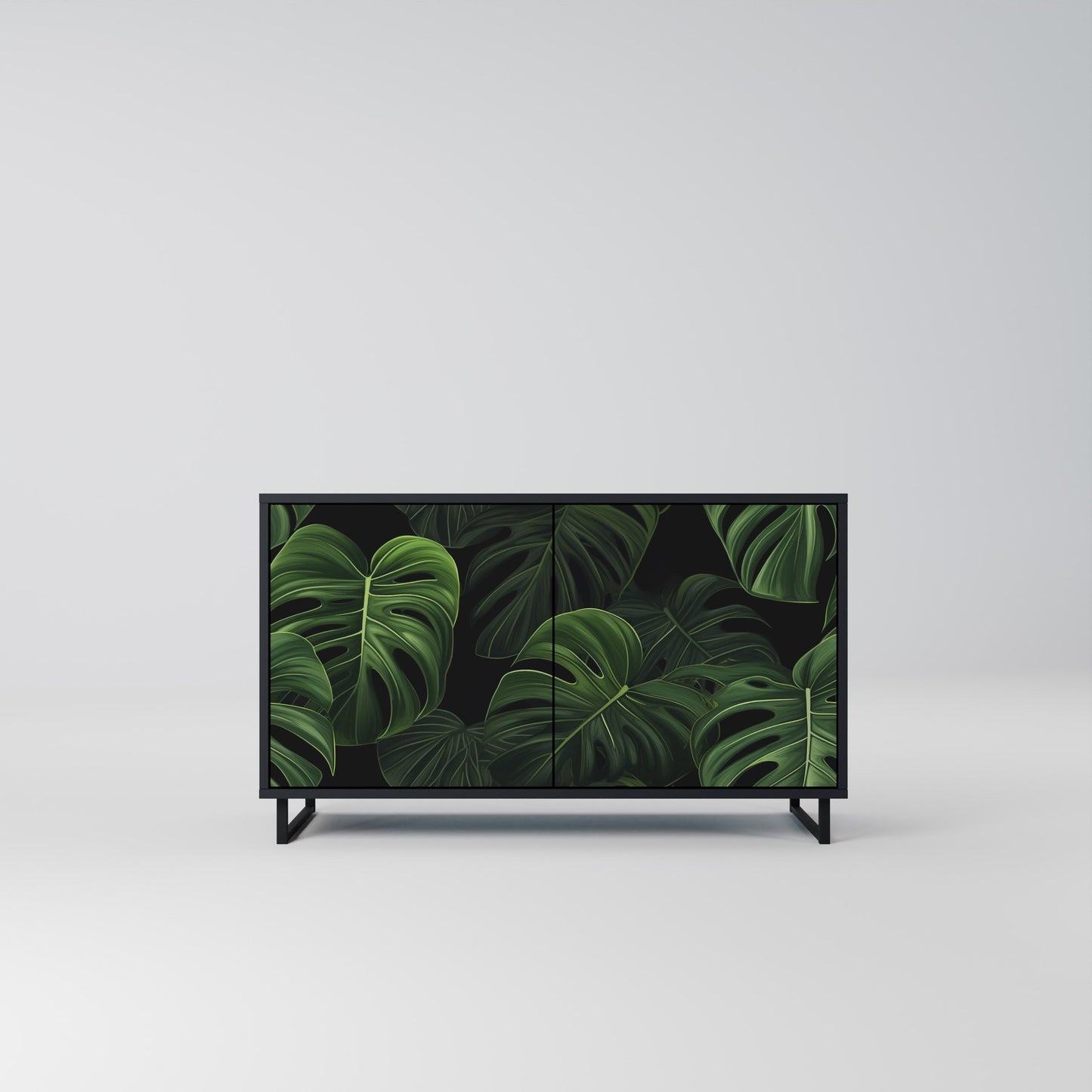 Credenza INFINITE MONSTERA a 2 ante con finitura nera