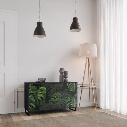 Credenza INFINITE MONSTERA a 2 ante con finitura nera