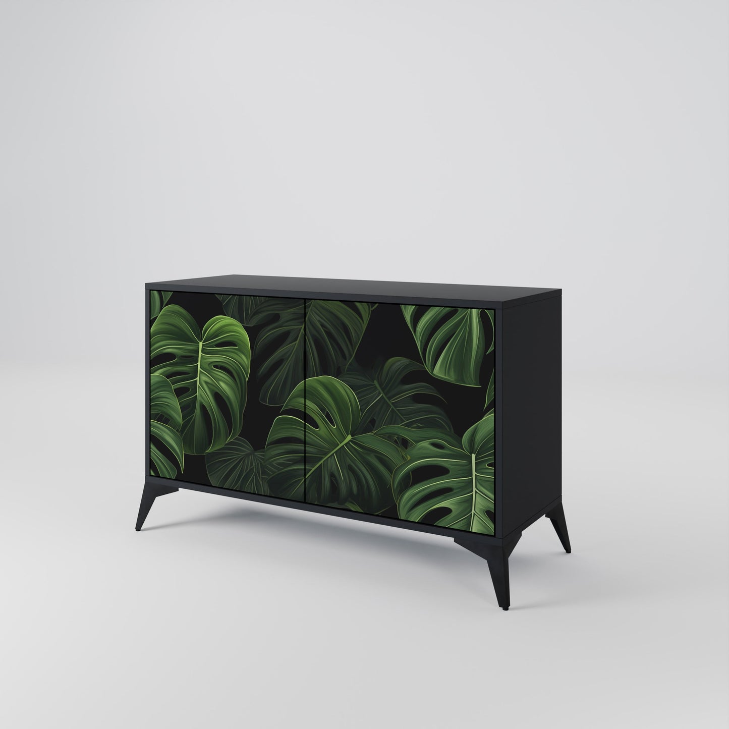 Credenza INFINITE MONSTERA a 2 ante con finitura nera