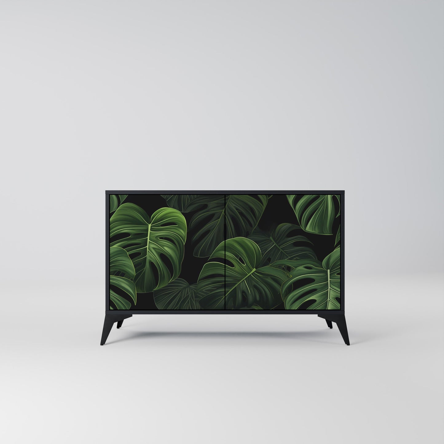 Credenza INFINITE MONSTERA a 2 ante con finitura nera