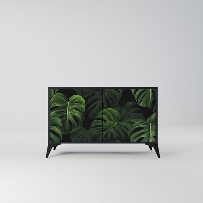 Credenza INFINITE MONSTERA a 2 ante con finitura nera