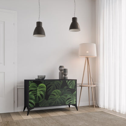 Credenza INFINITE MONSTERA a 2 ante con finitura nera