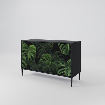 Credenza INFINITE MONSTERA a 2 ante con finitura nera