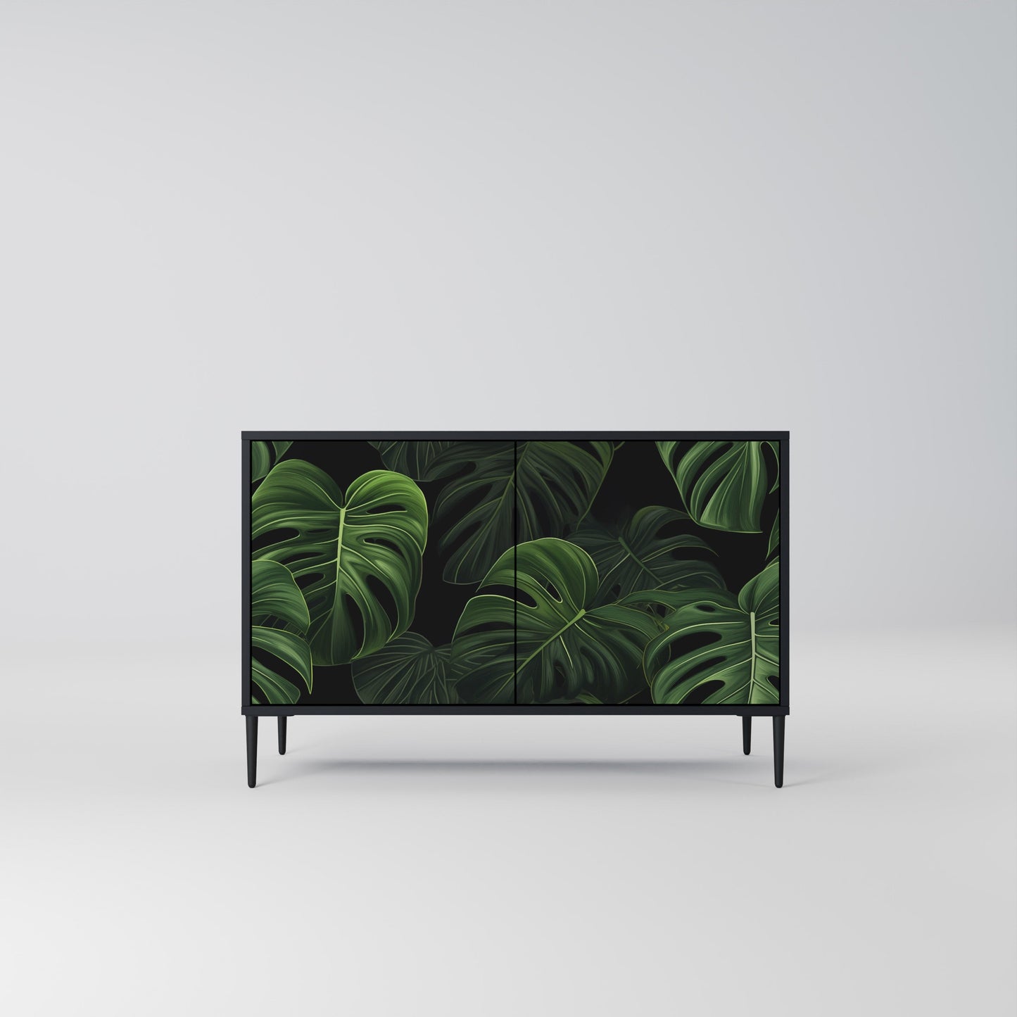 Credenza INFINITE MONSTERA a 2 ante con finitura nera