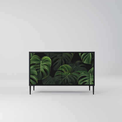 Credenza INFINITE MONSTERA a 2 ante con finitura nera