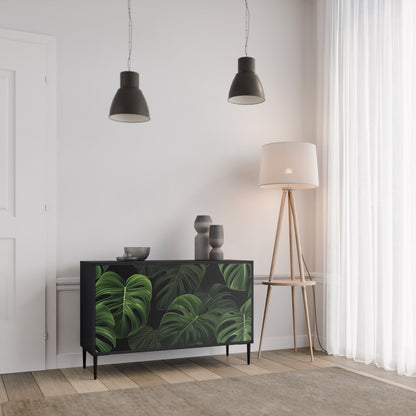 Credenza INFINITE MONSTERA a 2 ante con finitura nera