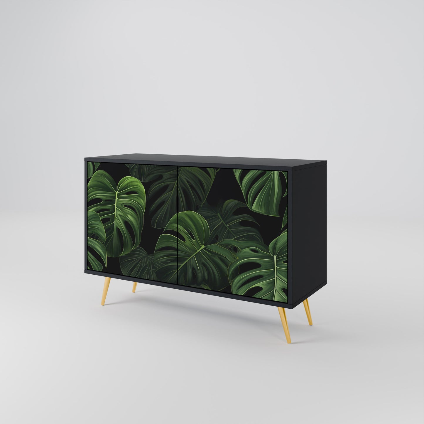 Credenza INFINITE MONSTERA a 2 ante con finitura nera