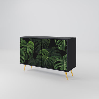 Credenza INFINITE MONSTERA a 2 ante con finitura nera