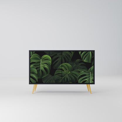 Credenza INFINITE MONSTERA a 2 ante con finitura nera