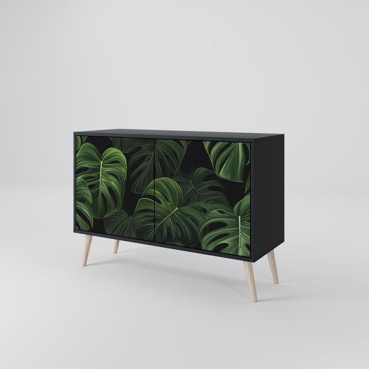Credenza INFINITE MONSTERA a 2 ante con finitura nera