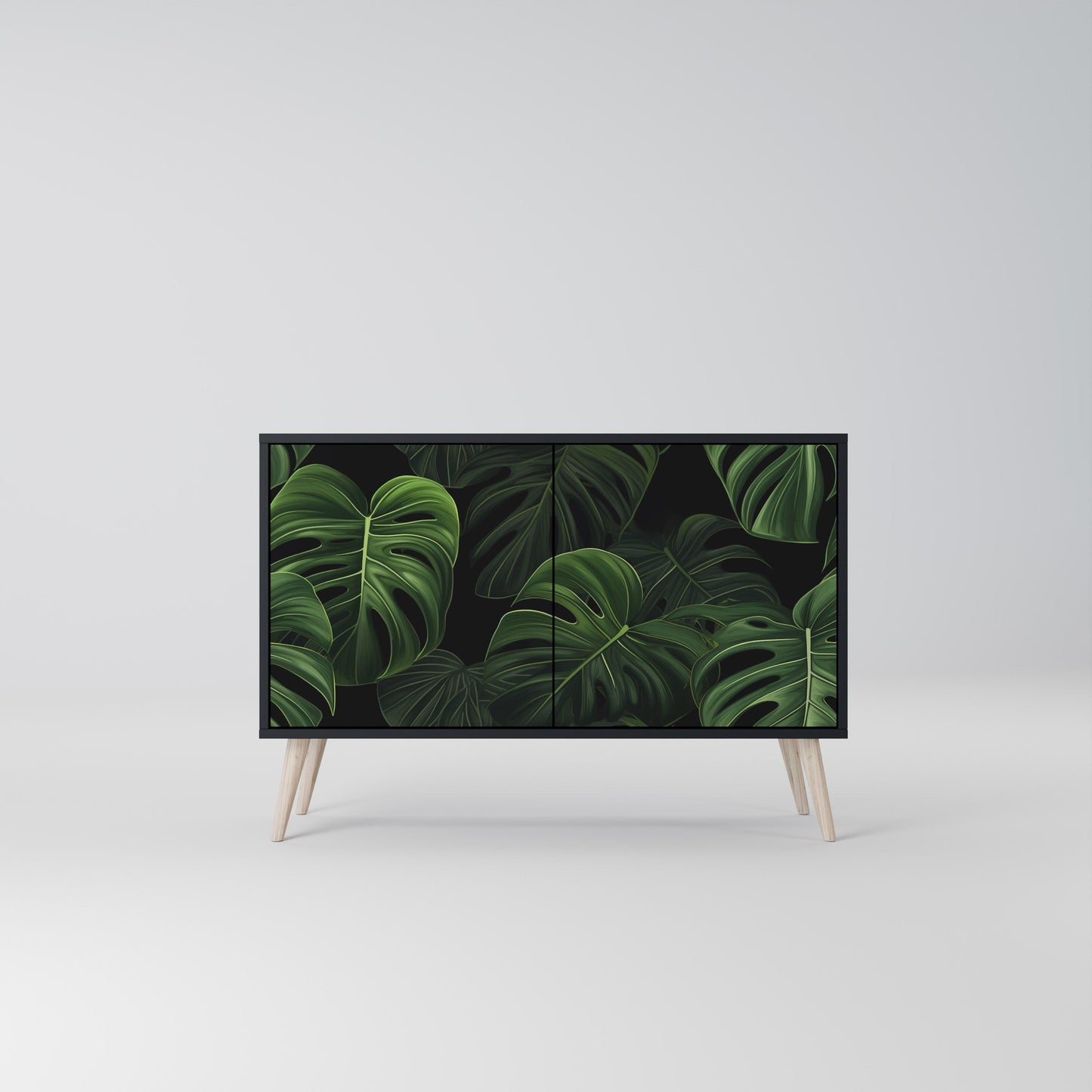 Credenza INFINITE MONSTERA a 2 ante con finitura nera
