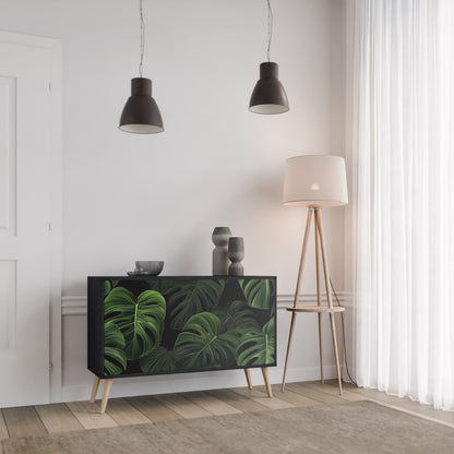Credenza INFINITE MONSTERA a 2 ante con finitura nera