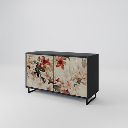 Credenza a 2 ante PETAL HARMONY in finitura nera