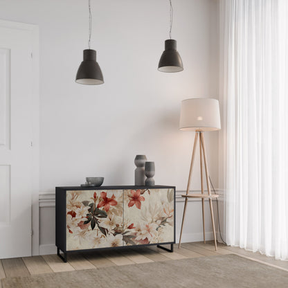 Credenza a 2 ante PETAL HARMONY in finitura nera