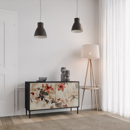 Credenza a 2 ante PETAL HARMONY in finitura nera