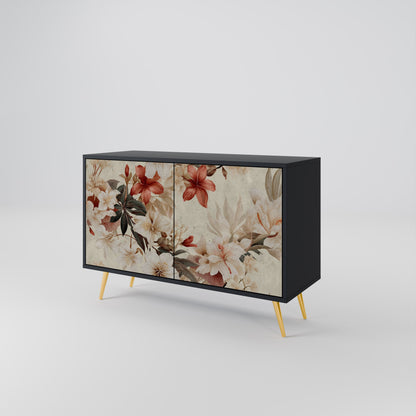 Credenza a 2 ante PETAL HARMONY in finitura nera