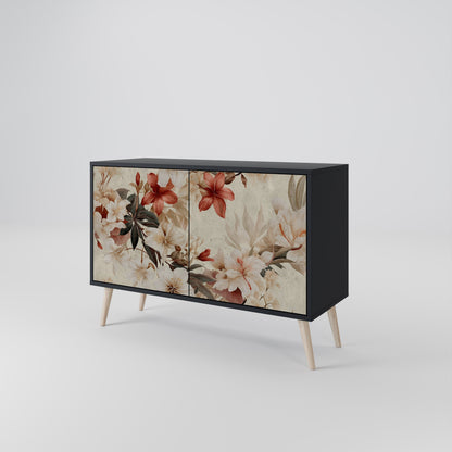 Credenza a 2 ante PETAL HARMONY in finitura nera