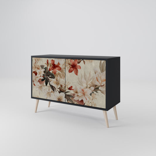 Credenza a 2 ante PETAL HARMONY in finitura nera