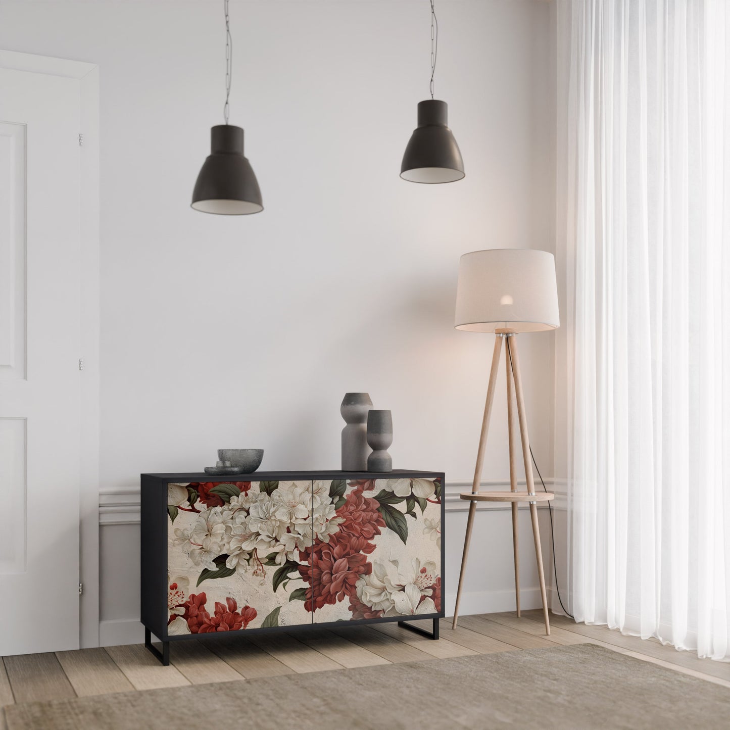 Credenza a 2 ante EPHEMERAL DAYS in finitura nera