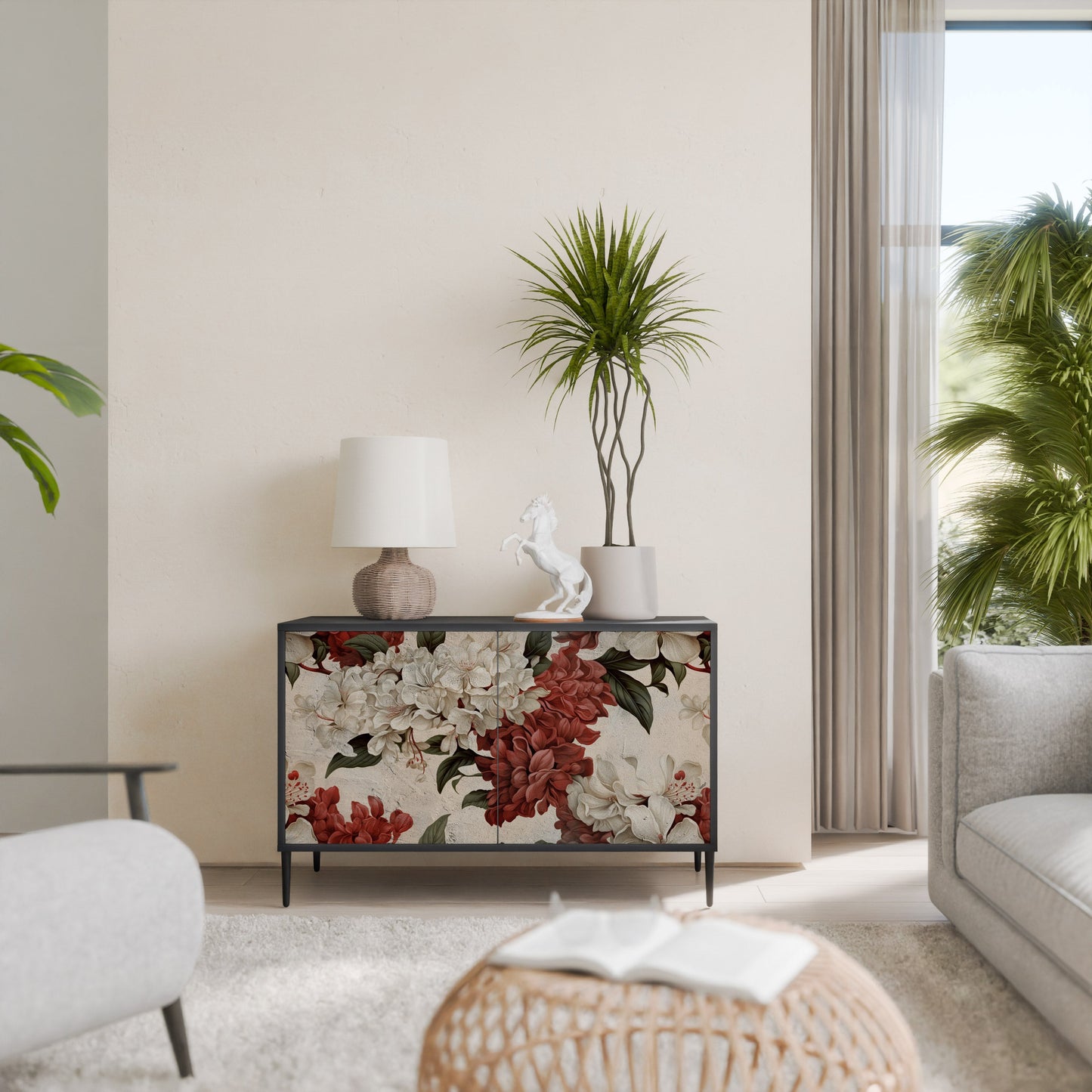 Credenza a 2 ante EPHEMERAL DAYS in finitura nera