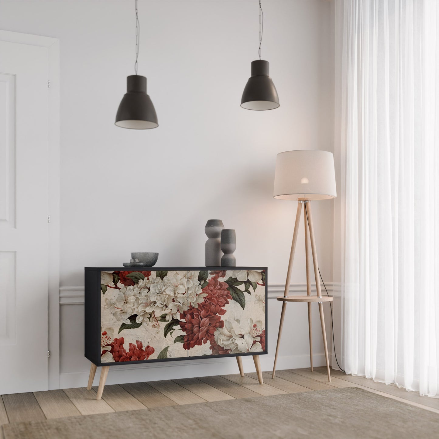 Credenza a 2 ante EPHEMERAL DAYS in finitura nera