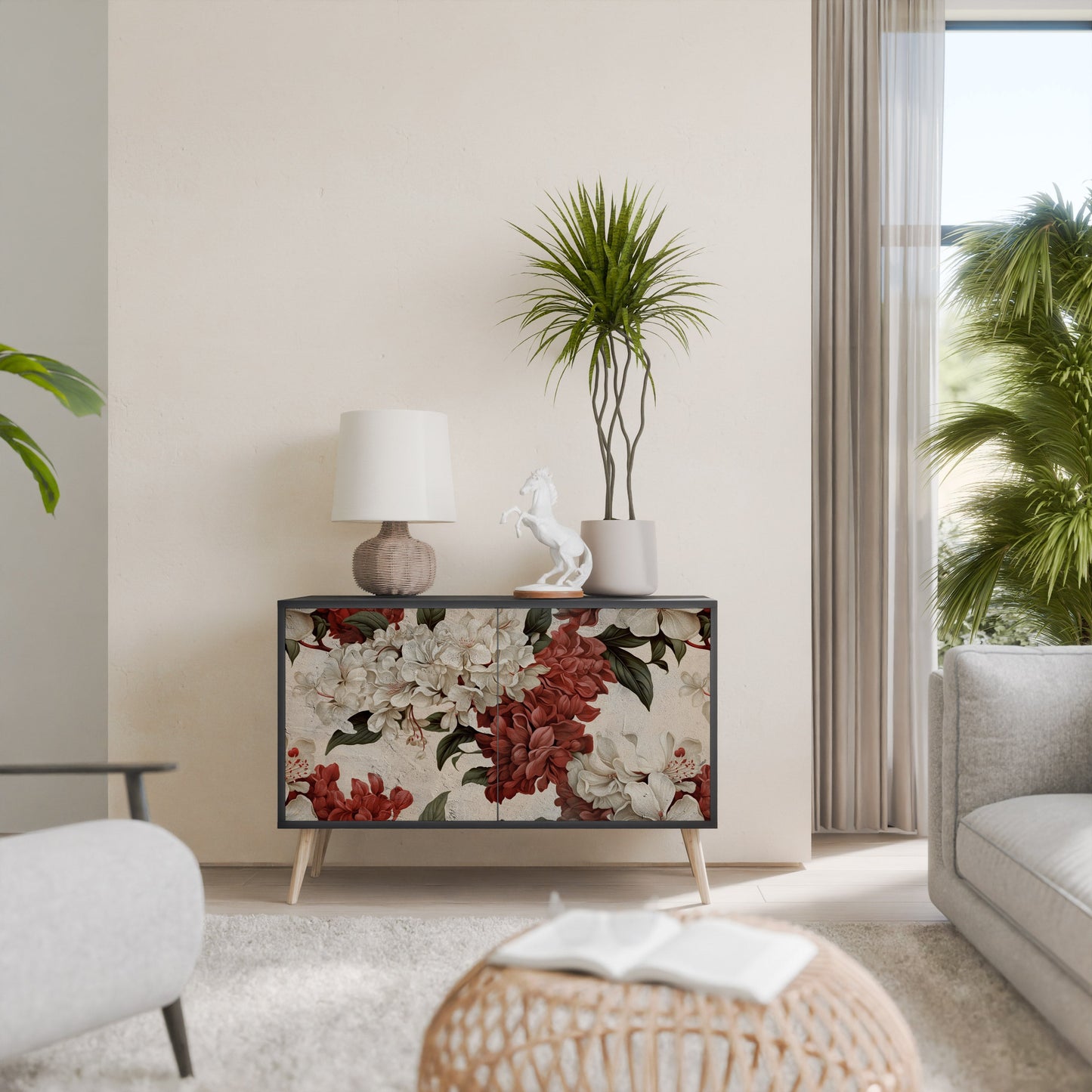 Credenza a 2 ante EPHEMERAL DAYS in finitura nera