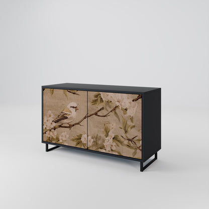 Credenza PETAL DISTINGUISH a 2 ante in finitura nera