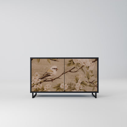 Credenza PETAL DISTINGUISH a 2 ante in finitura nera