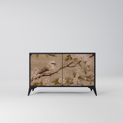Credenza PETAL DISTINGUISH a 2 ante in finitura nera