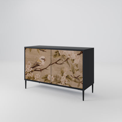 Credenza PETAL DISTINGUISH a 2 ante in finitura nera