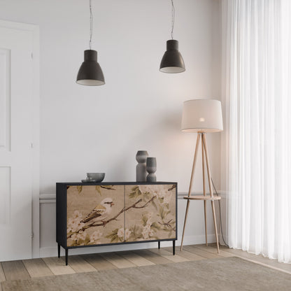 Credenza PETAL DISTINGUISH a 2 ante in finitura nera