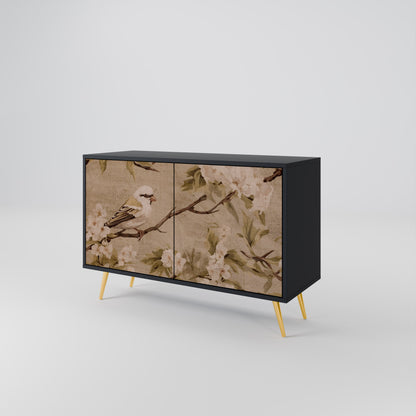 Credenza PETAL DISTINGUISH a 2 ante in finitura nera