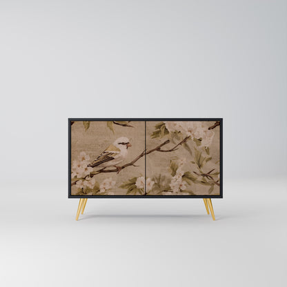 Credenza PETAL DISTINGUISH a 2 ante in finitura nera