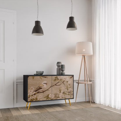 Credenza PETAL DISTINGUISH a 2 ante in finitura nera