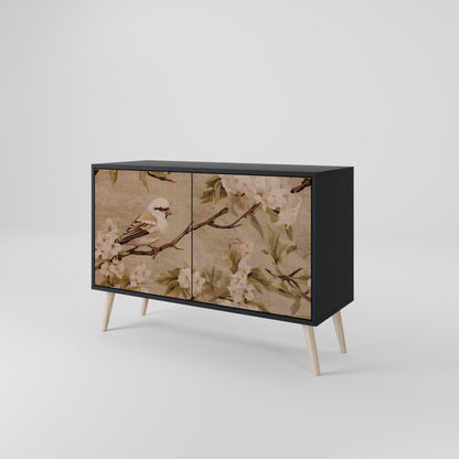 Credenza PETAL DISTINGUISH a 2 ante in finitura nera