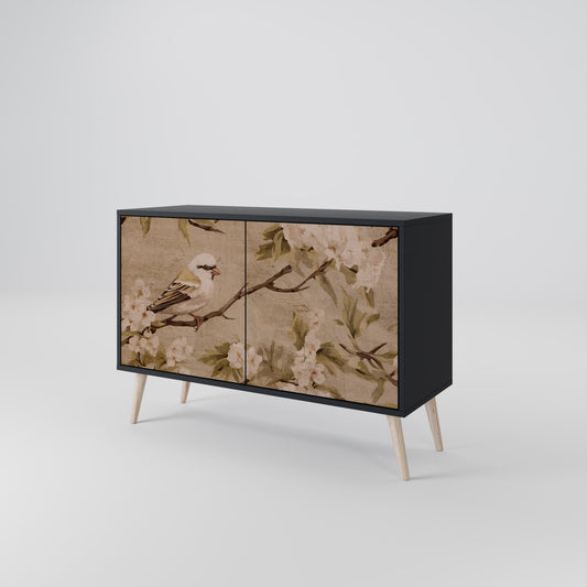 Credenza PETAL DISTINGUISH a 2 ante in finitura nera