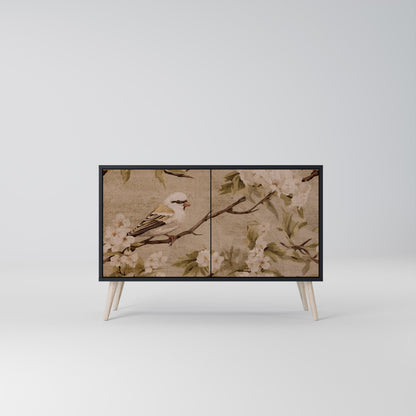 Credenza PETAL DISTINGUISH a 2 ante in finitura nera