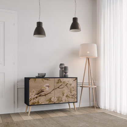 Credenza PETAL DISTINGUISH a 2 ante in finitura nera