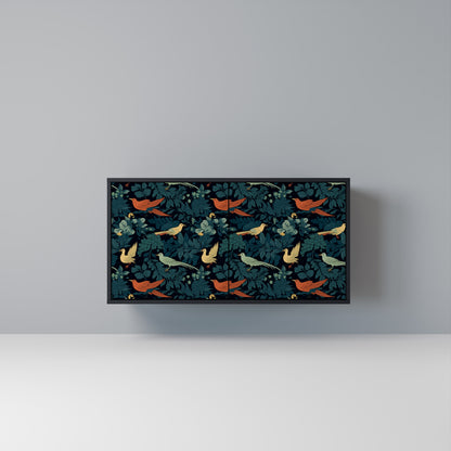 FOWL ORNAMENT Madia a 2 Ante in Finitura Nera