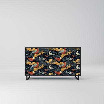 Credenza a 2 ante FOWLY DAZE in finitura nera