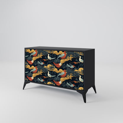 Credenza a 2 ante FOWLY DAZE in finitura nera