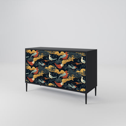 Credenza a 2 ante FOWLY DAZE in finitura nera