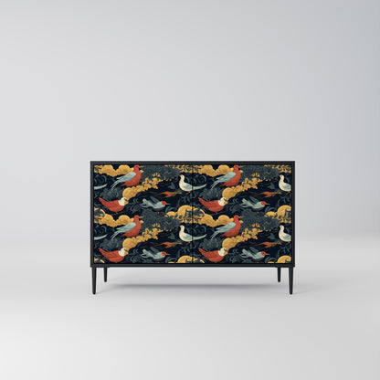 Credenza a 2 ante FOWLY DAZE in finitura nera