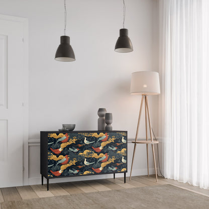 Credenza a 2 ante FOWLY DAZE in finitura nera