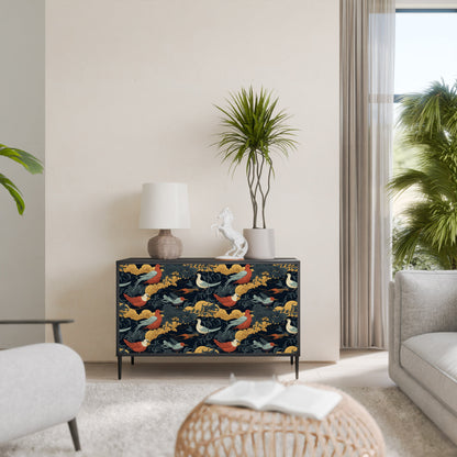 Credenza a 2 ante FOWLY DAZE in finitura nera