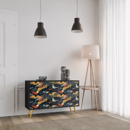 Credenza a 2 ante FOWLY DAZE in finitura nera