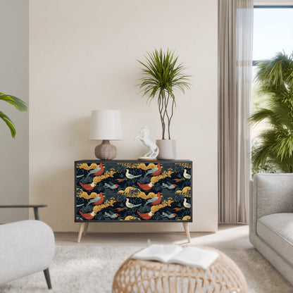 Credenza a 2 ante FOWLY DAZE in finitura nera