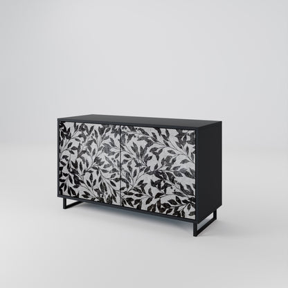 Credenza CHARCOAL SPROUT a 2 ante con finitura nera